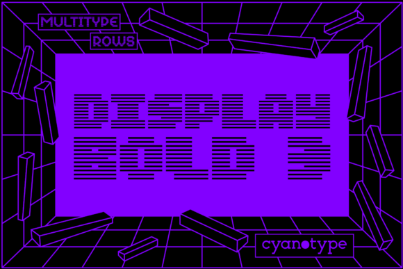 MultiType Rows Display Bold 3 Font for Trendy Brand Design