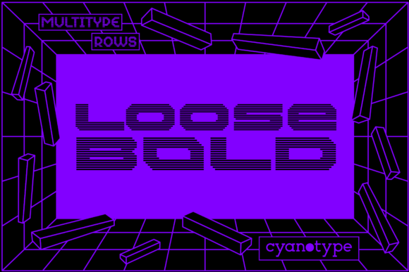 MultiType Rows Loose Bold Font for Unique Branding and Display Projects