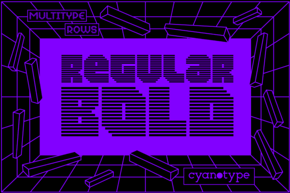 MultiType Rows Regular Bold Font for Trendy Brand Design