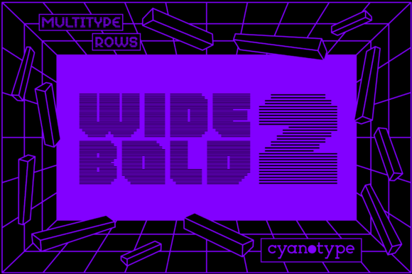 MultiType Rows Wide Bold 2: A Pixelated Display Font for Trendy Web Designs